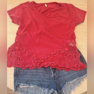 Free People Boho Embroidered Top